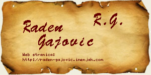 Raden Gajović vizit kartica
